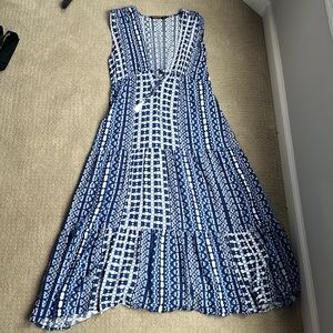 EUC blue and white swim cover up